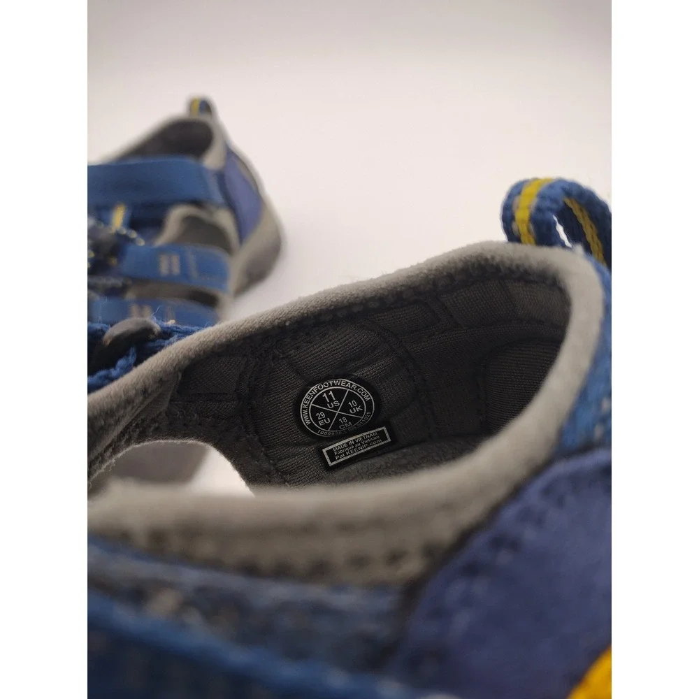 Keen Newport H2 Kids Sport Sandals Blue Yellow Waterproof Hiking Shoes Size 11